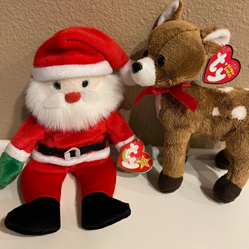 TY Santa and TY Chester The Reindeer